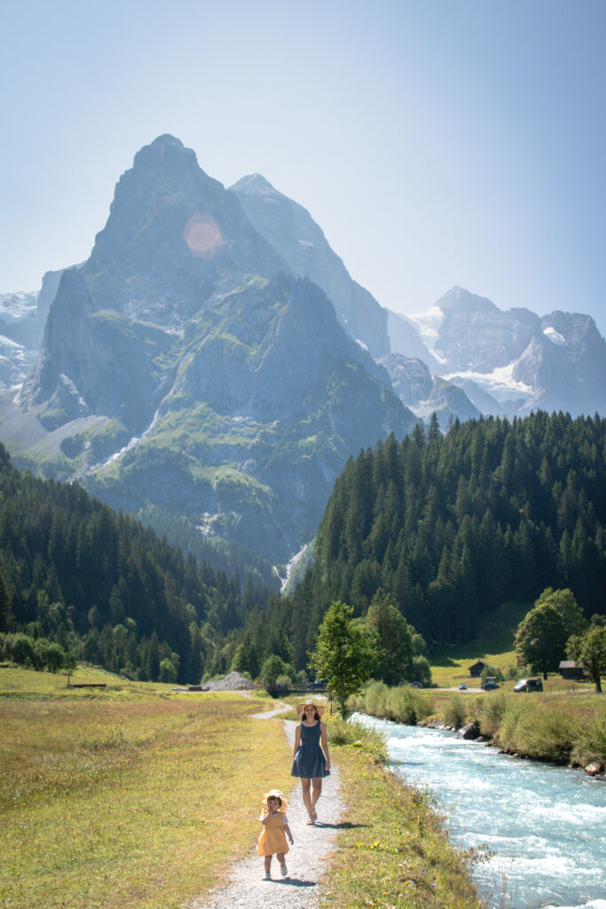 Rosenlaui beautiful nature mountains Switzerland visiting with kids